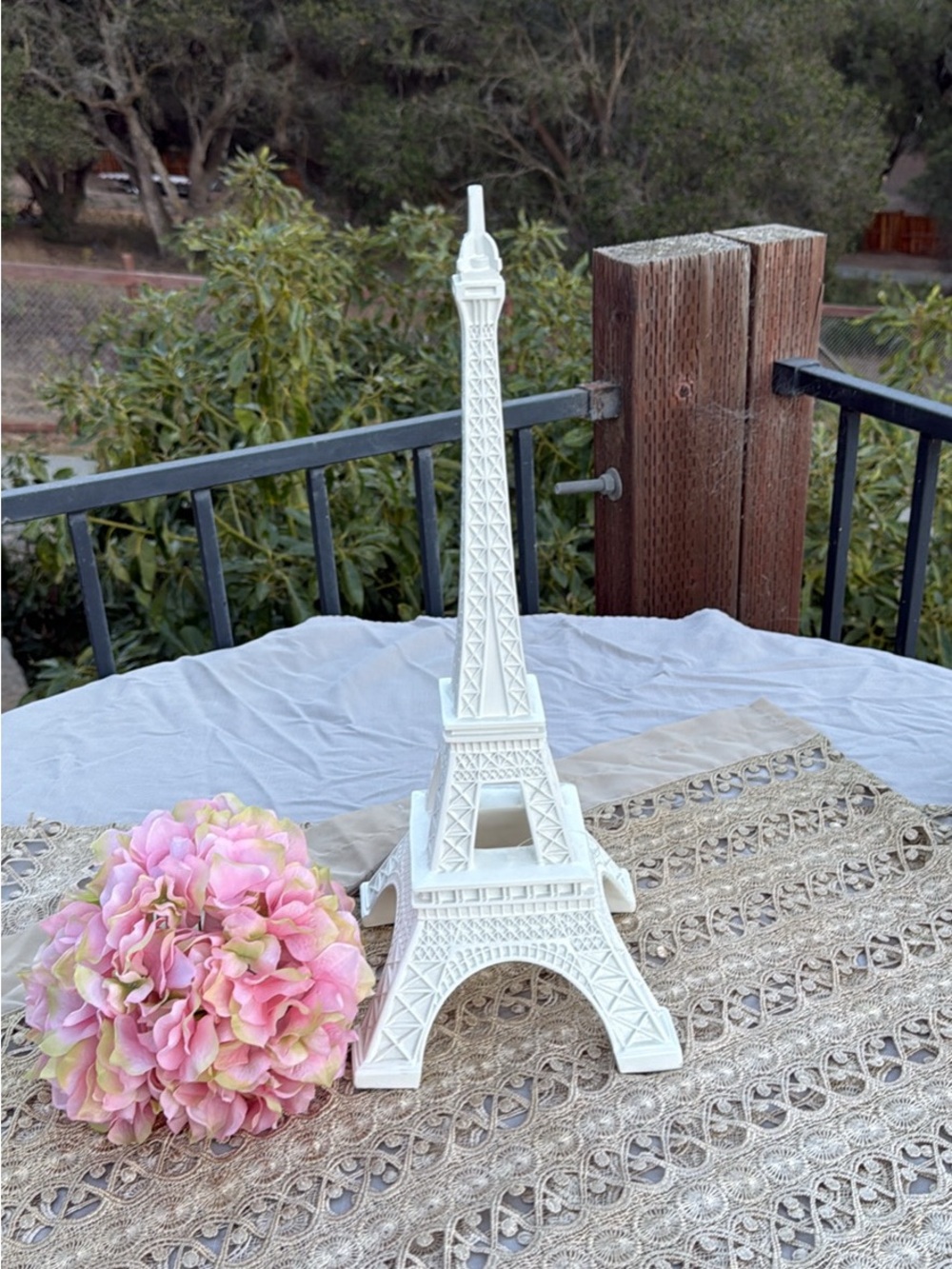 White Eiffel Tower Decorative Accent for Home and Events